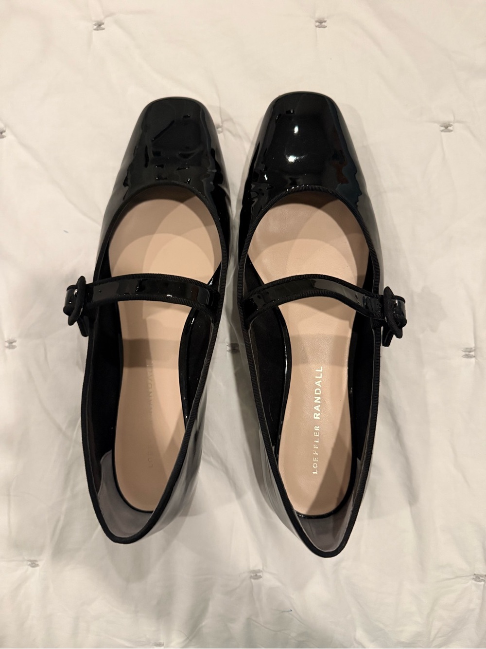 Loeffler Randall Black Patent Mary Jane Flats with Buckle